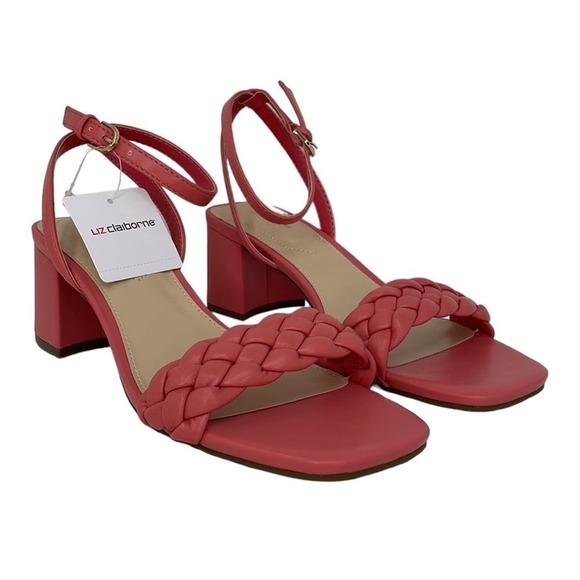 LIZ CLAIBORNE SANDALS NWT Pink Open Toes Strappy Braided 8.5 - Picture 4 of 12